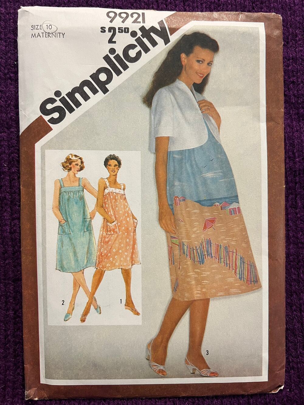 Simplicity 9921 pattern maternity dress jacket size 10